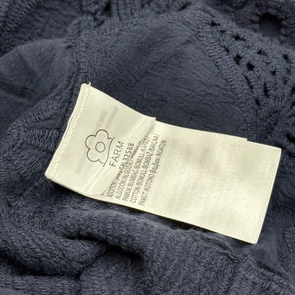 🆕 FARM Rio 🧿 NWOT Navy Blue Crochet Tunic Dress, Sz M - Picture 16 of 16